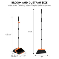 Broom and Dustpan Set Adjustable Handle Broom