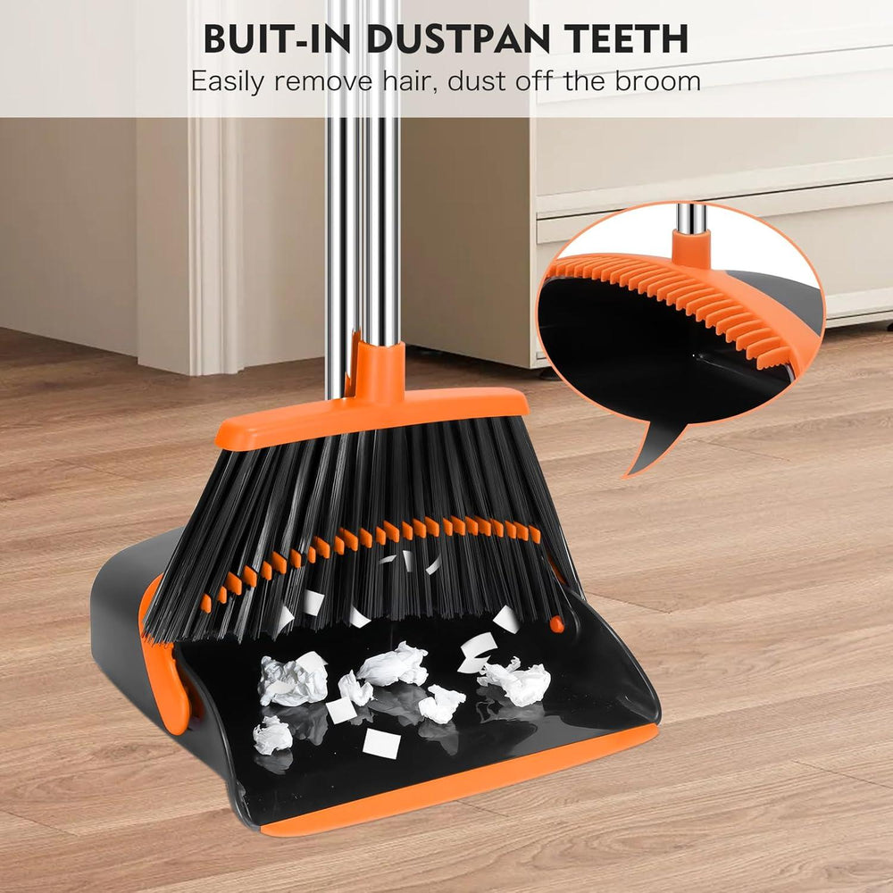 Broom and Dustpan Set Adjustable Handle Broom
