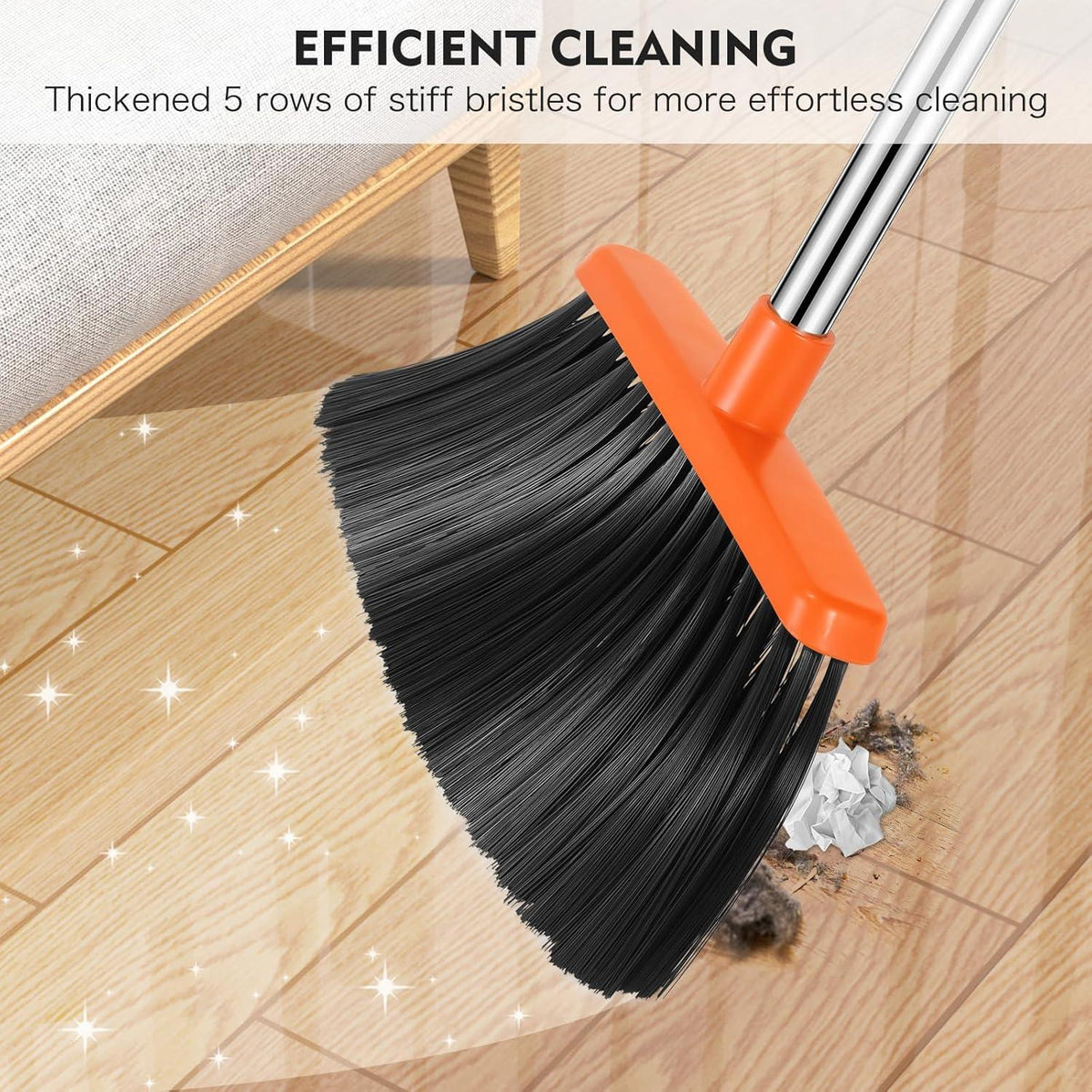 Broom and Dustpan Set Adjustable Handle Broom
