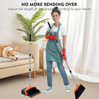 Broom and Dustpan Set Adjustable Handle Broom