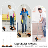 Broom and Dustpan Set Adjustable Handle Broom