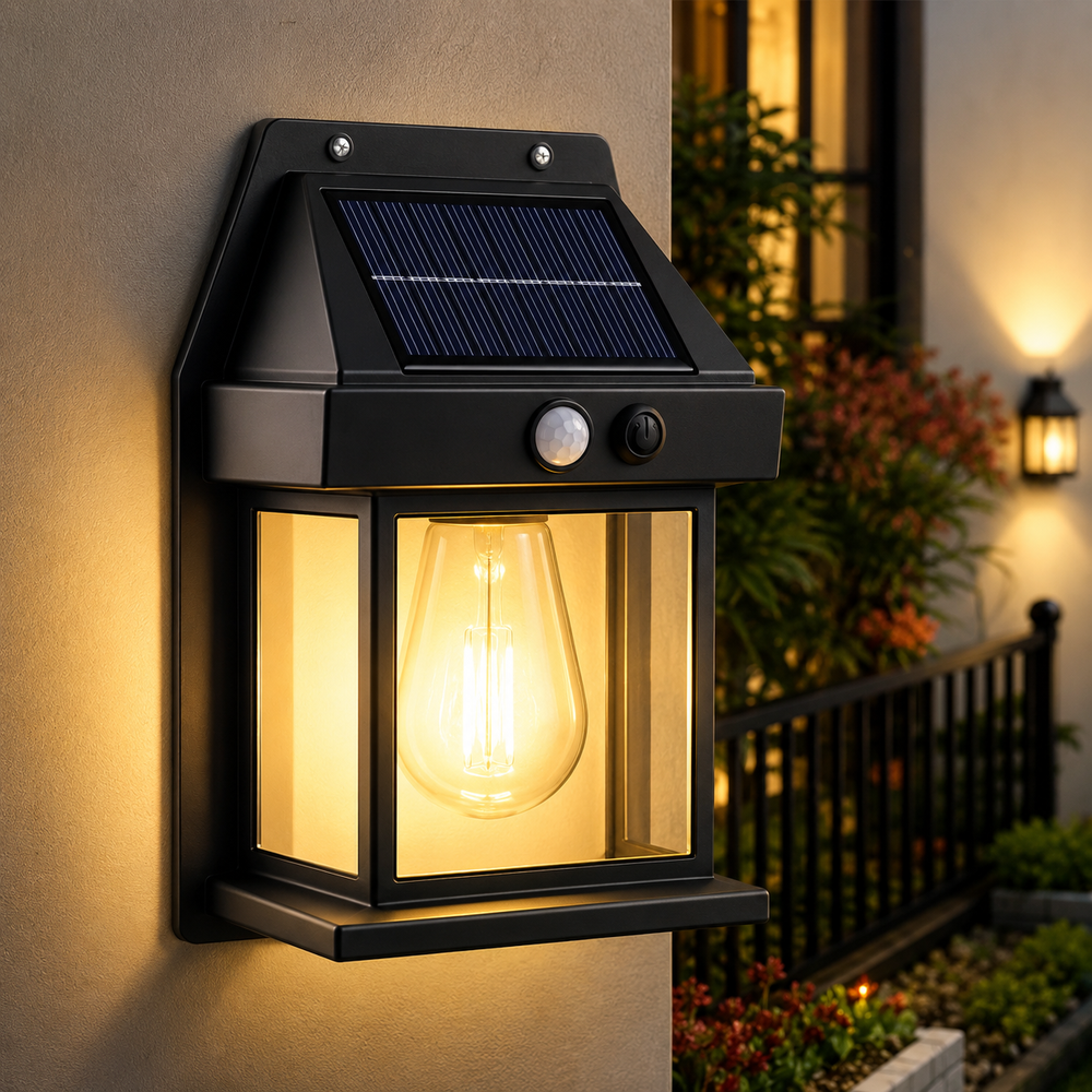 Warm Solar Lantern at Dusk
