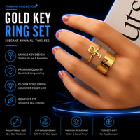 Luxury Gold, black, silver Key Ring Set