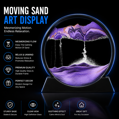 Beautiful 3D Moving Sand Art Lamp