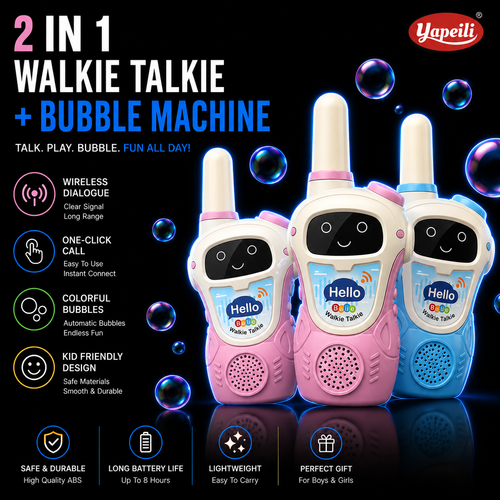 2 Pc Intercom Bubble Machine Walkie Talkie