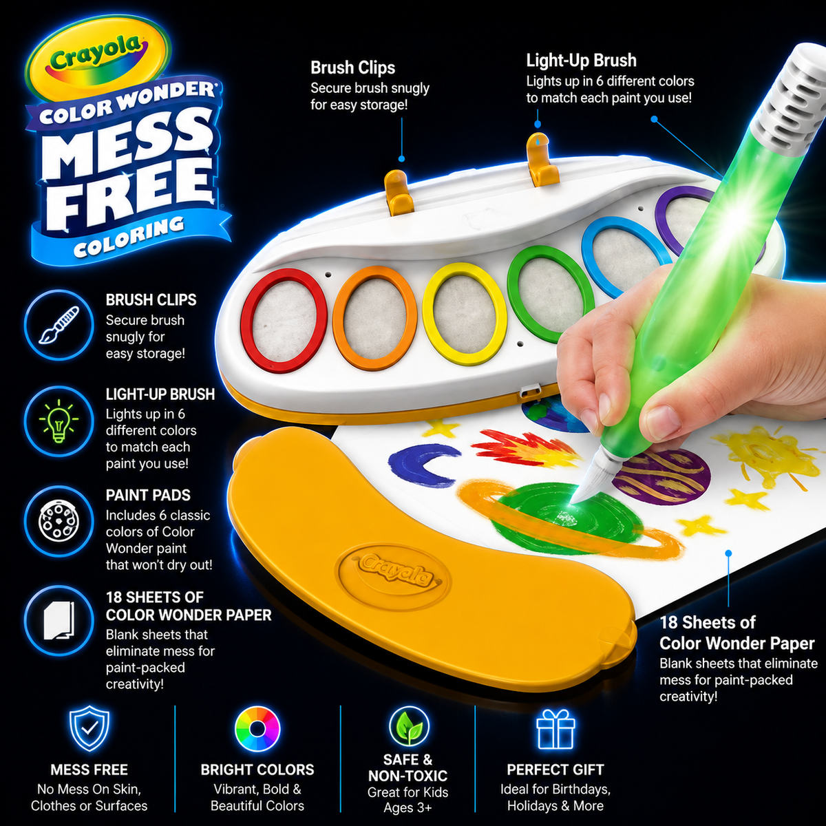 Mess Free Wonder Light Magic Brush for kids