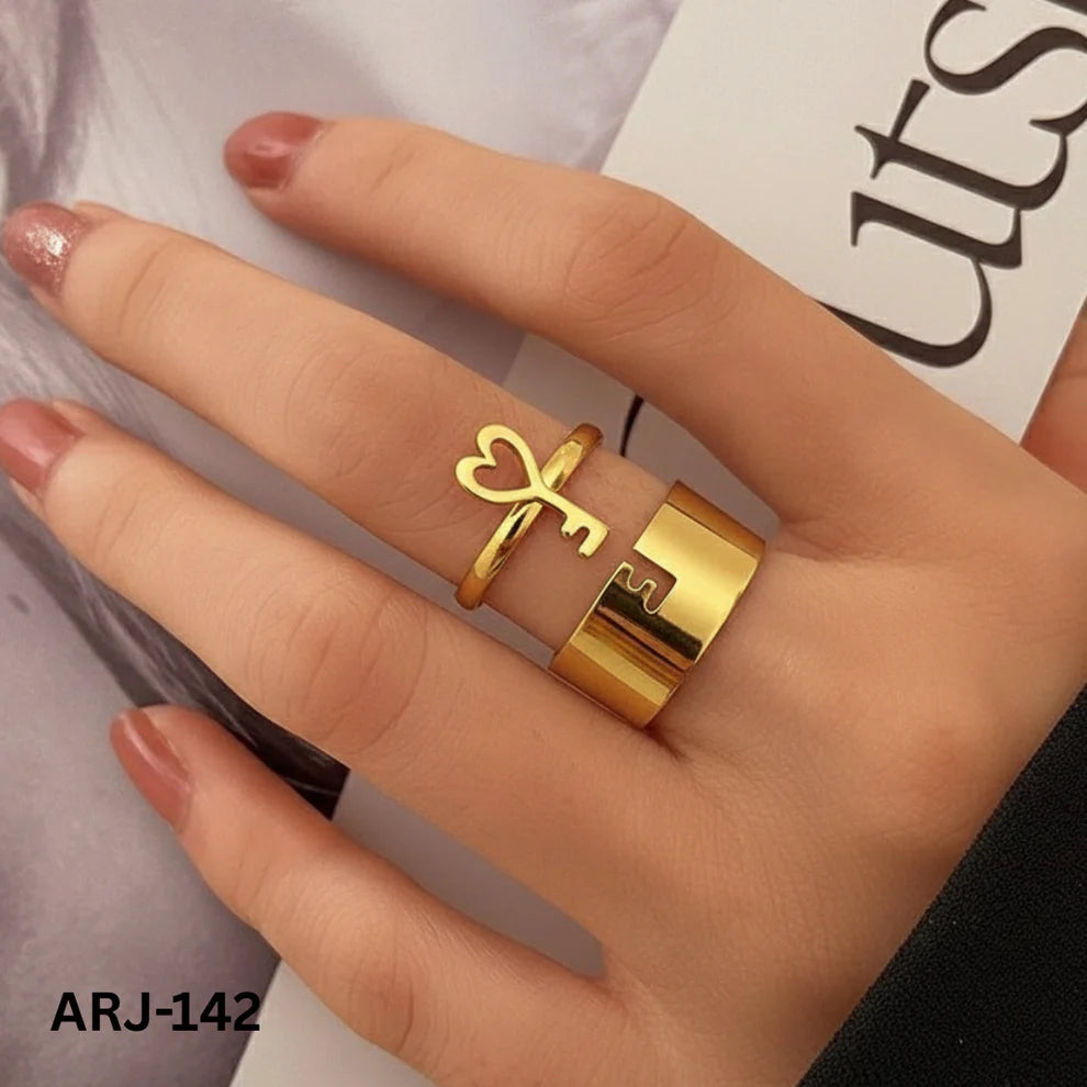 Luxury Gold, black, silver Key Ring Set