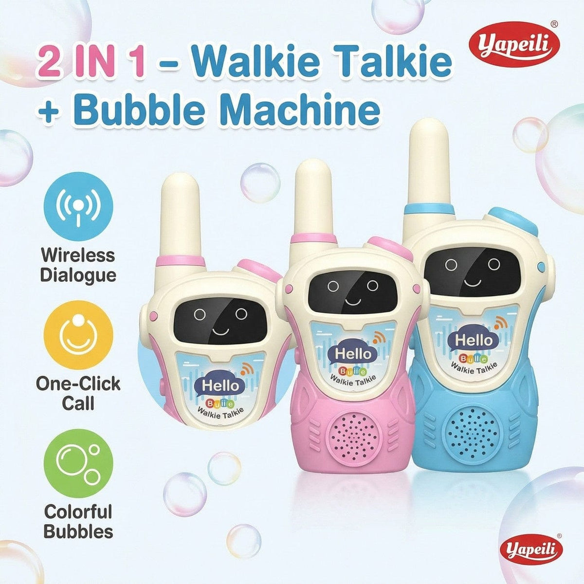 2 Pc Intercom Bubble Machine Walkie Talkie